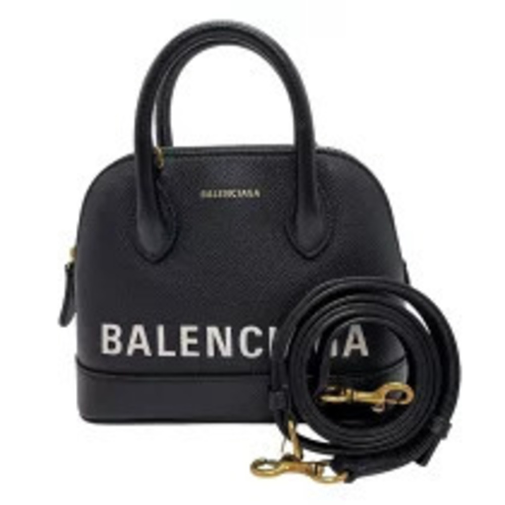 Balenciaga Villetop Handle Black Leather Handbag